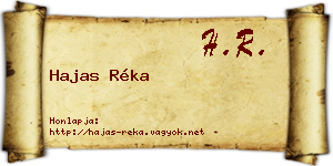 Hajas Réka névjegykártya